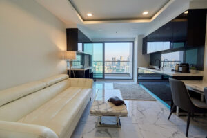 Living room and kitchen